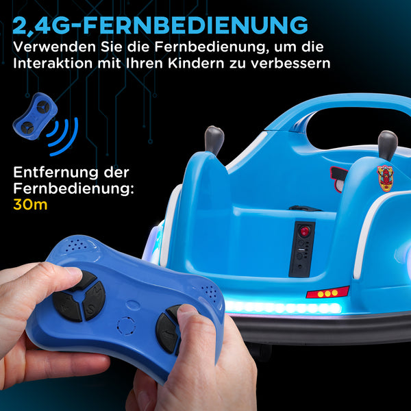 Autoscooter Kinderfahrzeug 12V mit Fernbedienung Musik & 360°-Drehung 3-5 Jahre Blau