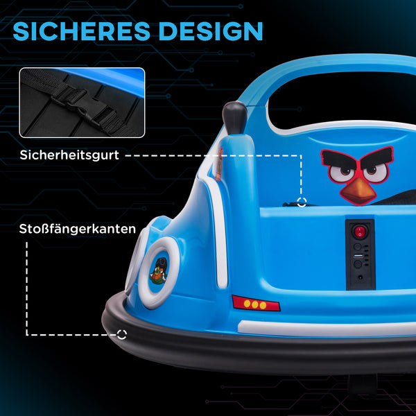 Autoscooter Kinderfahrzeug 12V mit Fernbedienung Musik & 360°-Drehung 3-5 Jahre Blau