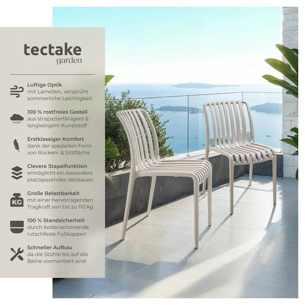 Gartenstühle Alcudia taupe 6er Set