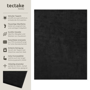 Tapis à poils courts Soft Zone noir 140 x 200 cm 