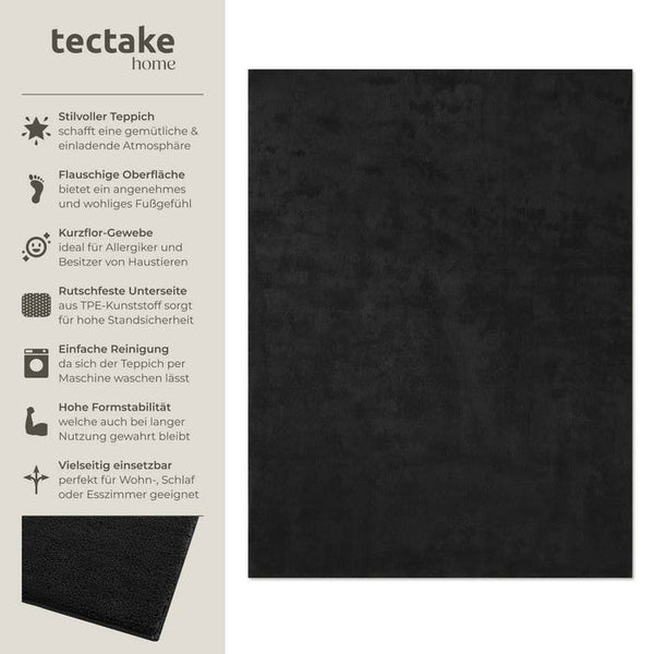 Tapis à poils courts Soft Zone noir 140 x 200 cm 