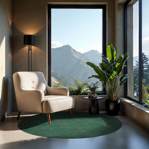 Short pile carpet Soft Zone green Ø 120 cm 
