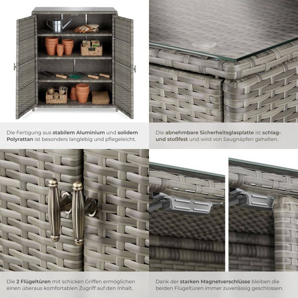 Aluminium Gartenschrank Monza grau