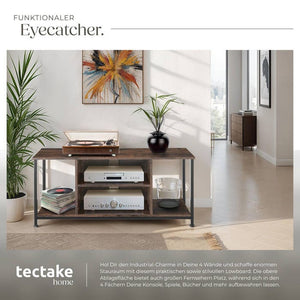 TV-Regal Austin Industrial Holz dunkel, rustikal 110 cm