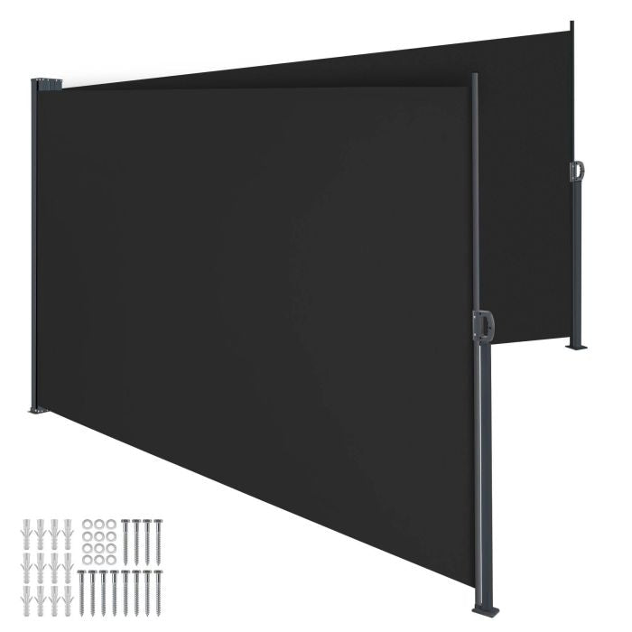 Doppel-Seitenmarkise schwarz 200 x 600 cm