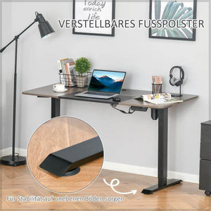 Elektrischer Schreibtisch höhenverstellbar Natur schwarz 140c m x 70 cm x 116 cm