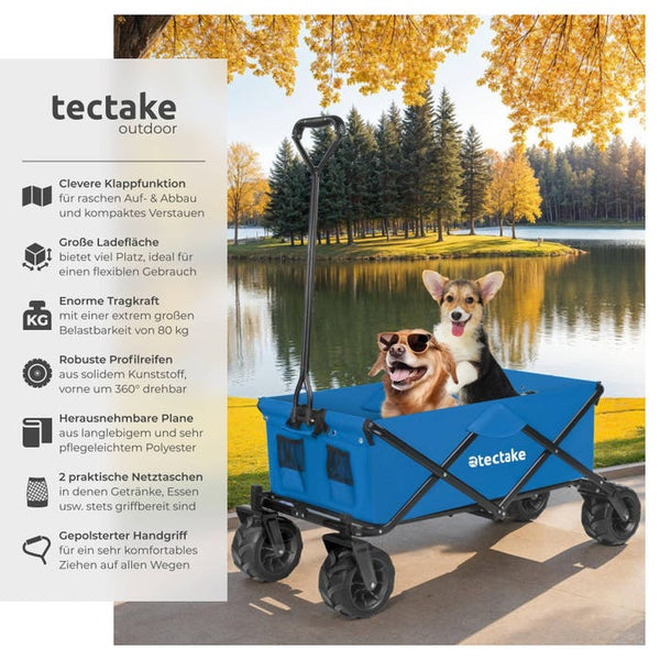 Faltbarer Bollerwagen max. 80kg blau