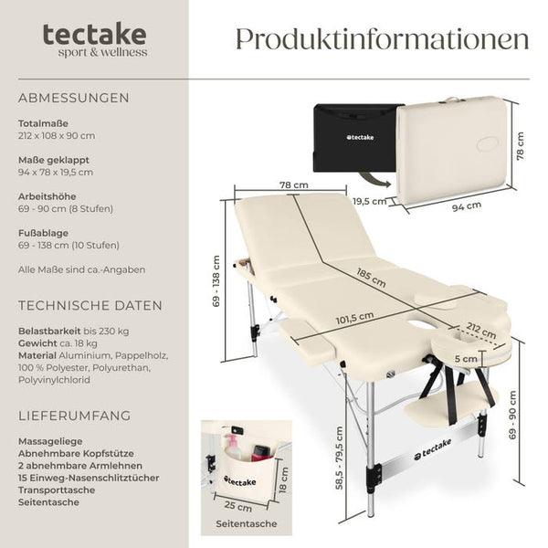 3 Zonen Massageliege Ko Tao beige