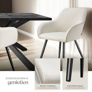 Stuhl Marilyn crème/schwarz 2er Set