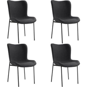 Polsterstuhl Tessa Webstoff schwarz/schwarz 4er Set