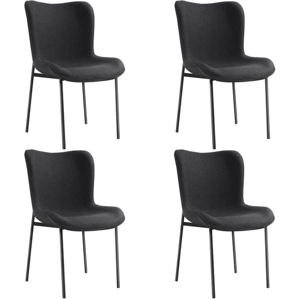 Polsterstuhl Tessa Webstoff schwarz/schwarz 4er Set