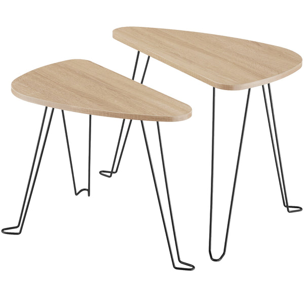 2er Set Beistelltische Richmond Industrial Holz hell, Eiche Sonoma