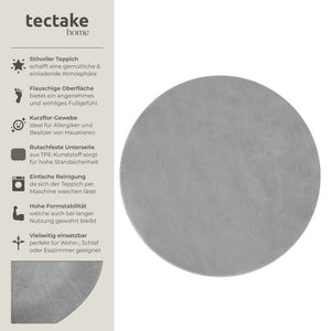 Tapis à poils courts Soft Zone gris Ø 120 cm 