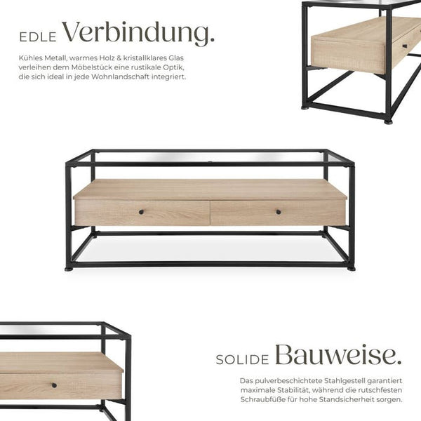 Lowboard Maidenhead 121,5x41,5x50,5cm Industrial Holz hell, Eiche Sonoma
