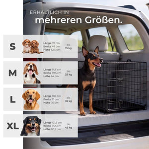 Hundekäfig Luna Gitterbox klappbar mit 2 Türen schwarz 91,5 x 59,5 x 64 cm