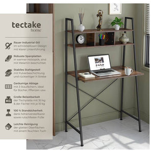 Schreibtisch Exeter 85,5x46,5x140cm Industrial dunkelbraun