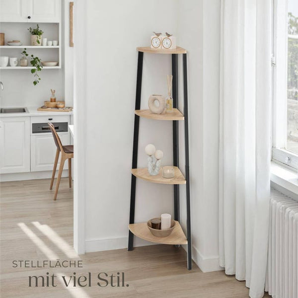 Eckregal Newbridge 34x34x125cm Industrial Holz hell, Eiche Sonoma