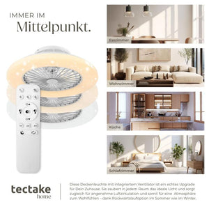 LED Deckenleuchte Storm mit Ventilator dimmbar weiss