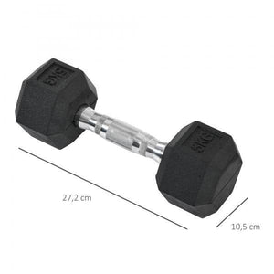 2er-Set Gummi-Hantel Fitness Hantel Kurzhantel Metall Gummi schwarz 5 KG