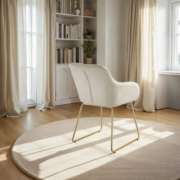 Esszimmerstuhl Jeane Samtoptik creme/gold 6er Set
