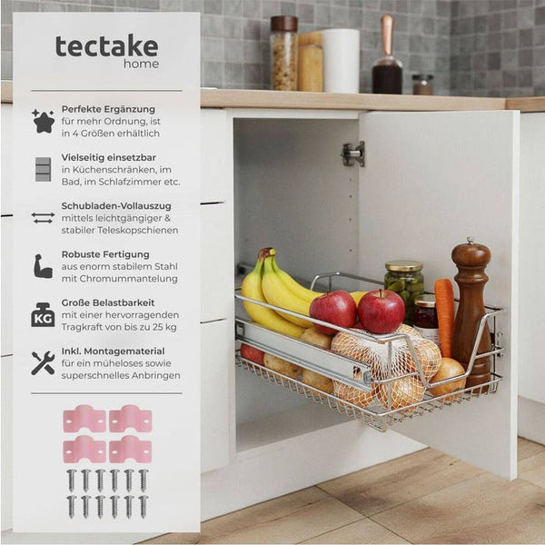 2 Teleskopschubladen für Schränke, 47 cm