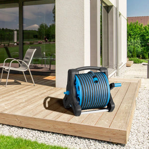 Mobile Schlauchtrommel Basic 30 m in Blau Mit Multifunktions-Handbrause