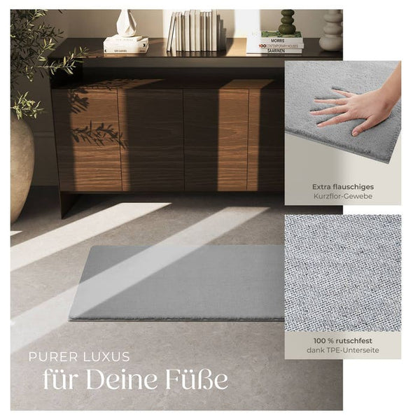 Short pile carpet Soft Zone gray 60 x 110 cm 