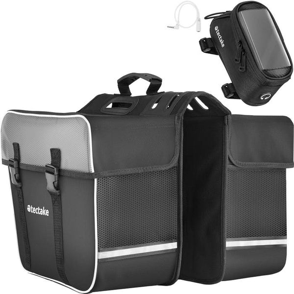 Set Fahrradtasche Georg und Fahrradrahmentasche schwarz 18 x 8,5 x 8,5 cm