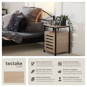 Beistellschrank Cork Industrial Holz hell, Eiche Sonoma