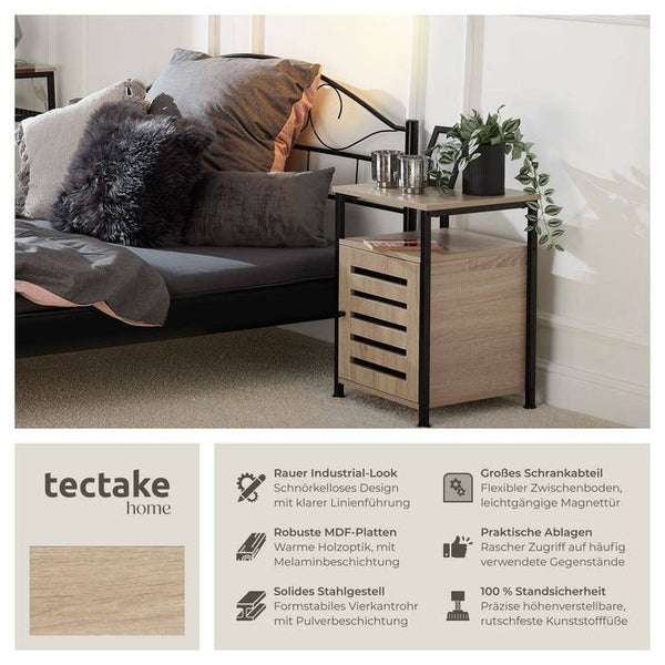 Beistellschrank Cork Industrial Holz hell, Eiche Sonoma