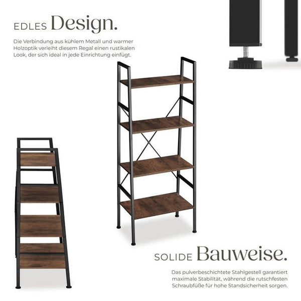 Leiterregal Newcastle 57,5 x 35,5 x 139cm - industrial dunkelbraun
