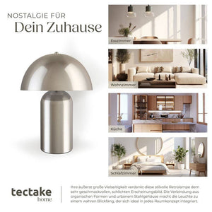Retro-Tischlampe Kade Nickel matt