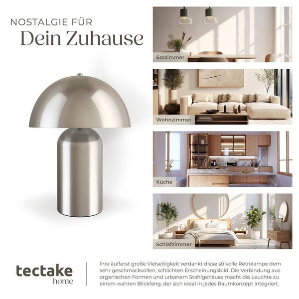 Retro-Tischlampe Kade Nickel matt