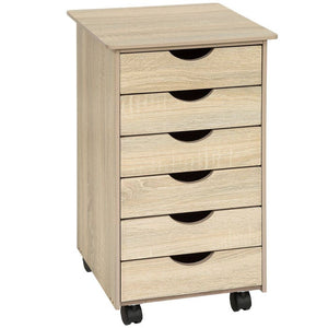 Rollcontainer aus Holz eiche/hell