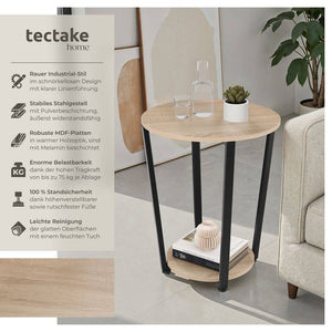 Beistelltisch Swindon Industrial Holz hell, Eiche Sonoma
