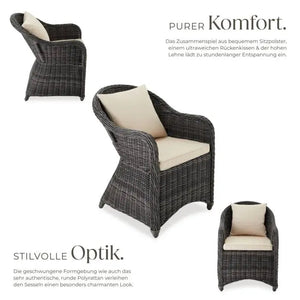 2er Set Aluminium Rattansessel