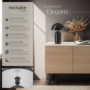 Retro-Tischlampe Altea schwarz