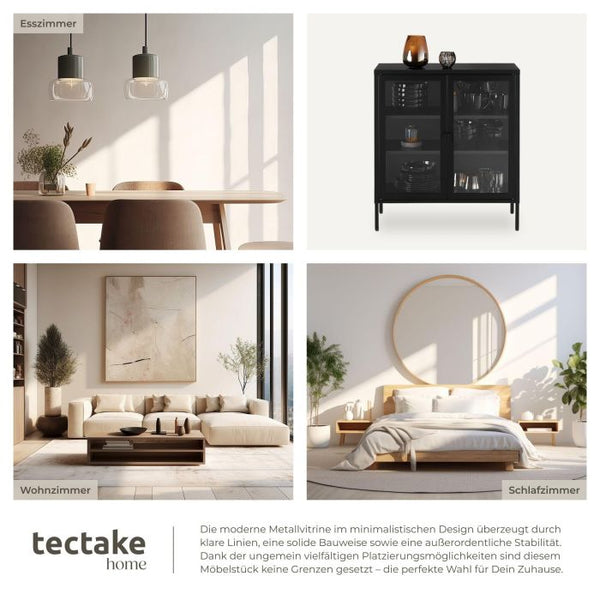 Metallvitrine Baker mit Glastüren schwarz