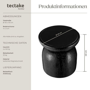 Beistelltisch Anisa rund In- und Outdoor schwarz Ø 40 x 40 cm