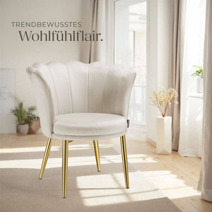 Sessel Stella Samt creme/gold