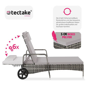 Rattan Sonnenliege Cassis - grau