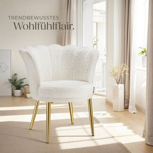 Sessel Stella Kunstfell creme/gold