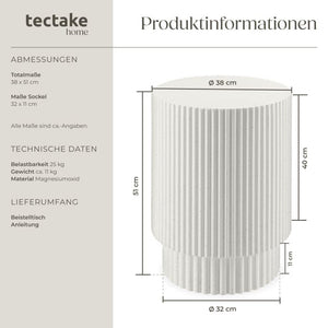 Beistelltisch Amira rund In- und Outdoor beige Ø 38 x 51 cm
