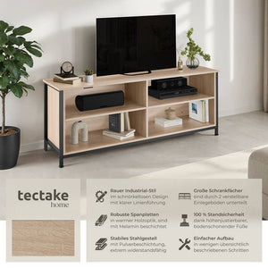 Sideboard Navan 147x41x60,5cm Industrial Holz hell, Eiche Sonoma