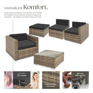 Rattan Lounge Milano natur