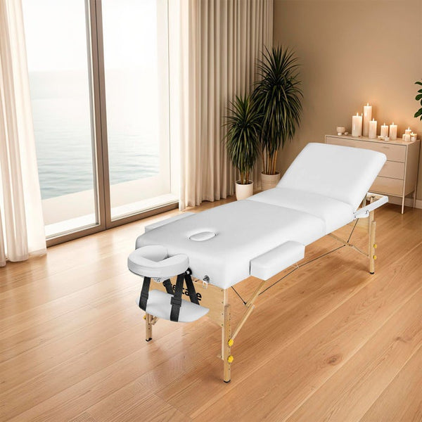 3 Zonen Massageliege weiss