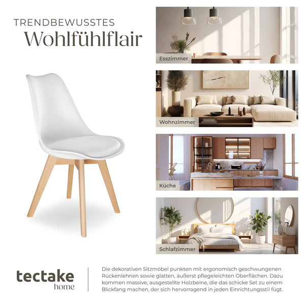 Set Esszimmerstuhl Frederikke weiss 2er Set