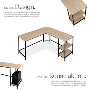 Schreibtisch Hamilton Industrial Holz hell, Eiche Sonoma