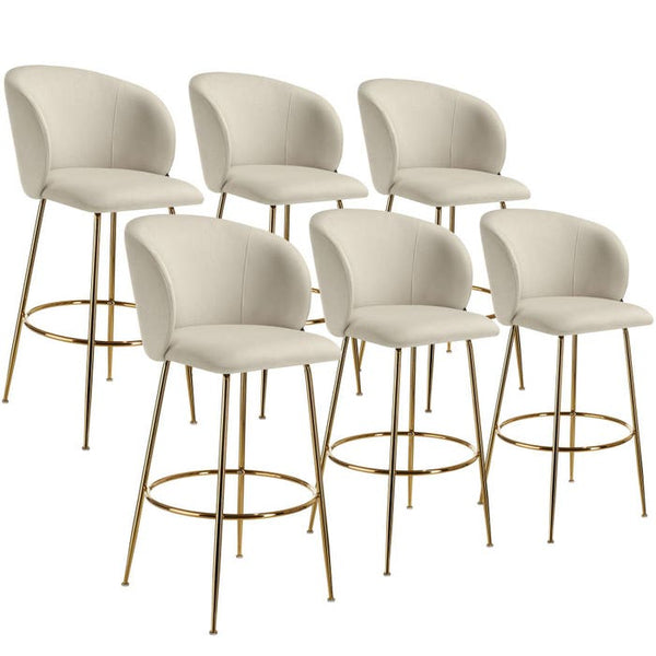 Barstuhl Luana creme/gold 6er Set