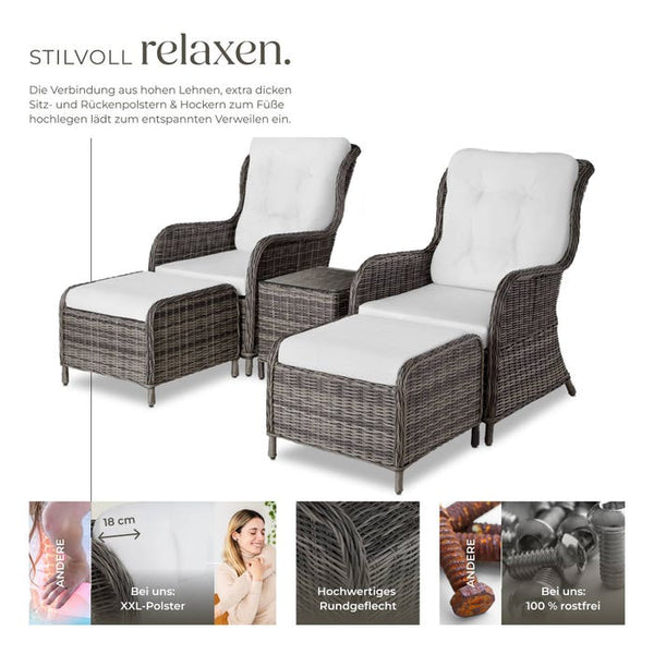 Rattan Sitzgruppe Benissa grau